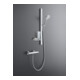Duravit Barre de douche chrome 800 mm, avec support, alu/plastique/verre, blanc brillant