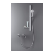 Duravit Barre de douche chrome 800 mm, avec support, alu/plastique/verre, blanc brillant-5