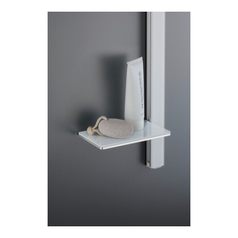 Duravit Barre de douche chrome 800 mm, avec support, alu/plastique/verre, blanc brillant