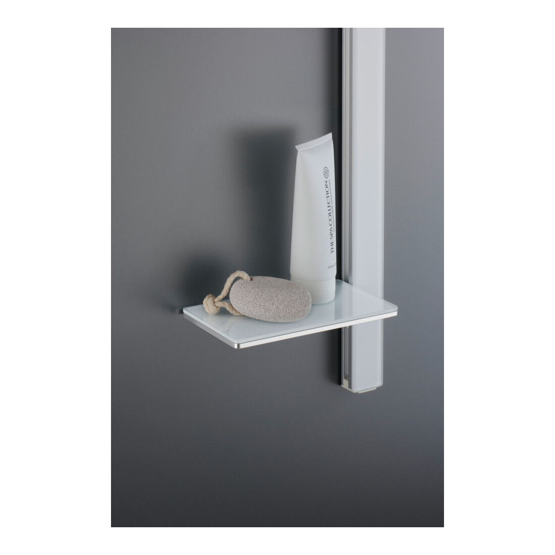 Duravit Barre de douche chrome 800 mm, avec support, alu/plastique/verre, blanc brillant