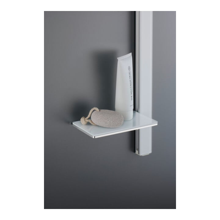 Duravit Barre de douche chrome 800 mm, avec support, alu/plastique/verre, blanc brillant