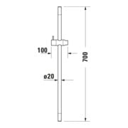 Duravit Barre de douche en acier inoxydable/plastique, 700 mm, noir mat-2