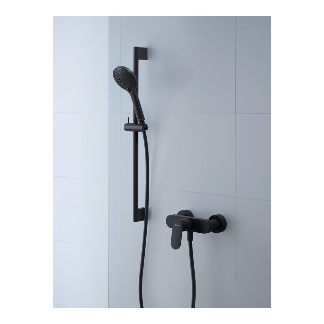 Duravit Barre de douche en acier inoxydable/plastique, 900 mm, noir mat