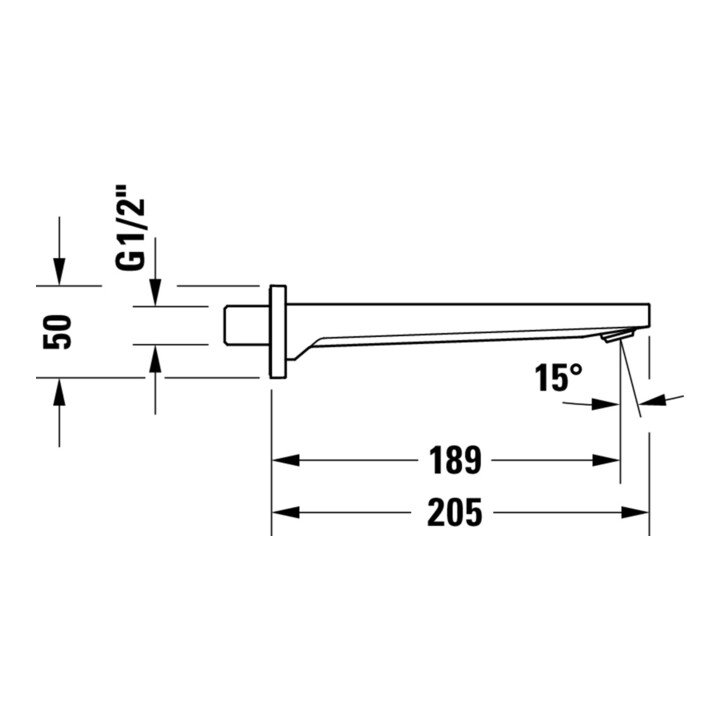 Duravit Bec de baignoire Manhattan Déport 189 mm, chrome