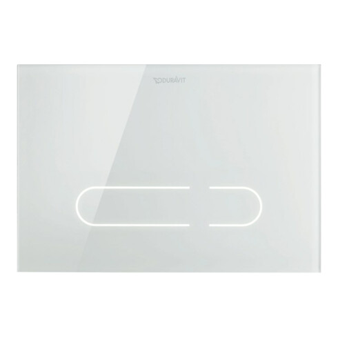 Duravit Betätigungsplatte DuraSystem A2 23x15,7cm, ber.los., Glas weiß, für WC
