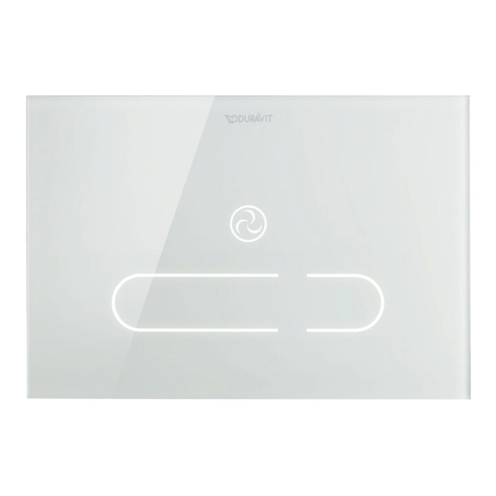 Duravit Betätigungsplatte DuraSystem A2 23x15,7cm, ber.los., Glas weiß, für WC