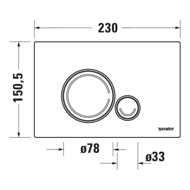 Duravit Betätigungsplatte DuraSystem aufgesetzt, für WC Beta, weiß