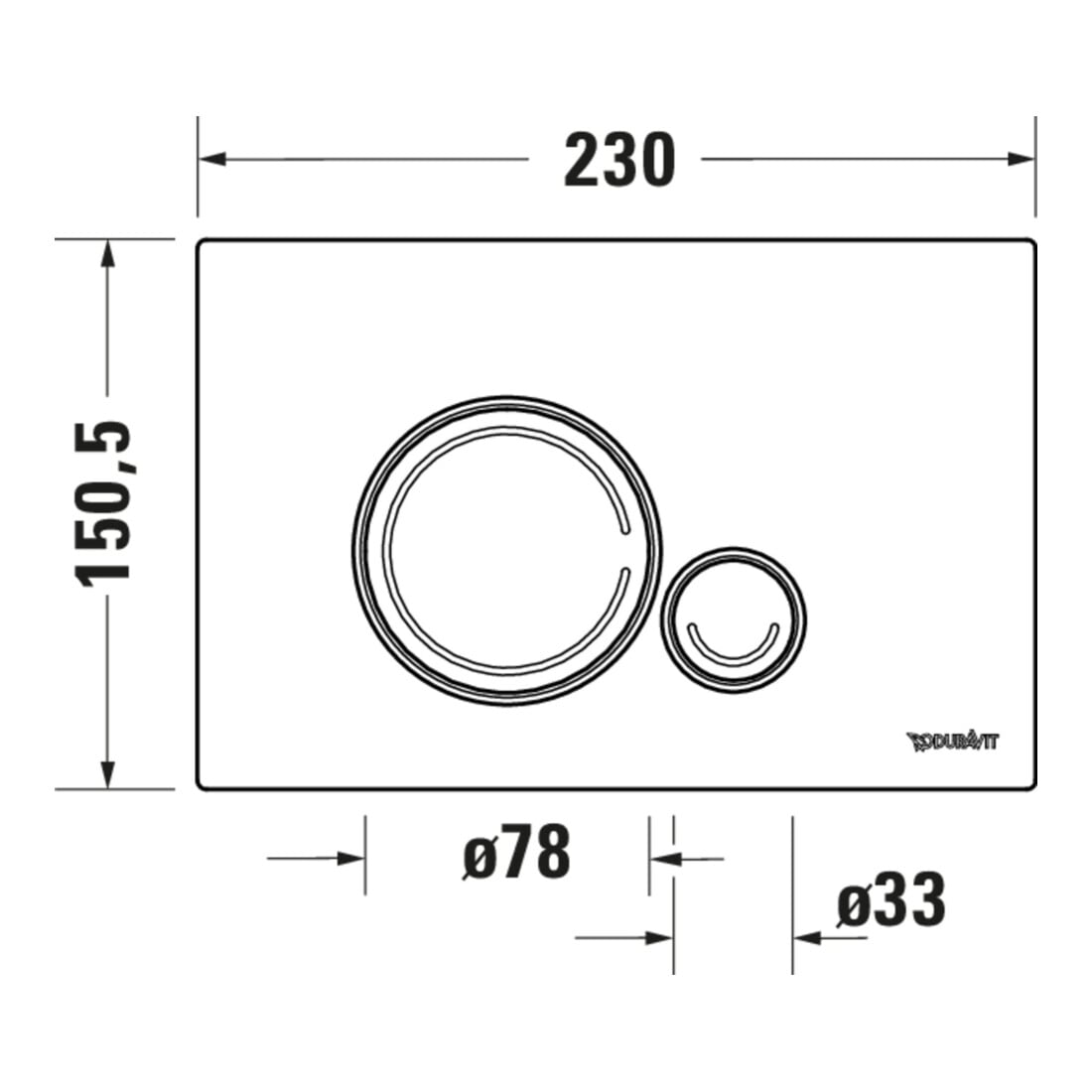 Duravit Betätigungsplatte DuraSystem aufgesetzt, für WC Beta, weiß