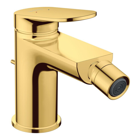 Duravit Bidet-Einhebelmischer Wave A 128mm, m Zugstg. Abl.garn, gol pol.