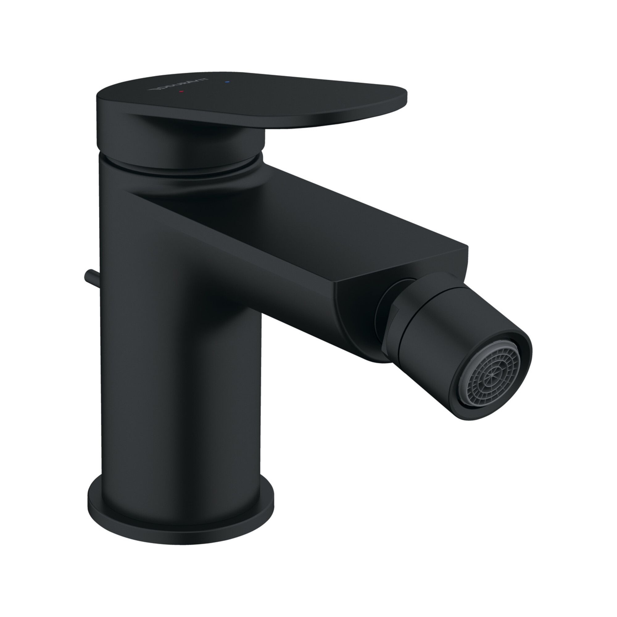 Duravit Bidet-Einhebelmischer Wave Ausl. 128mm, m Zugstg. Abl.garn, sw matt