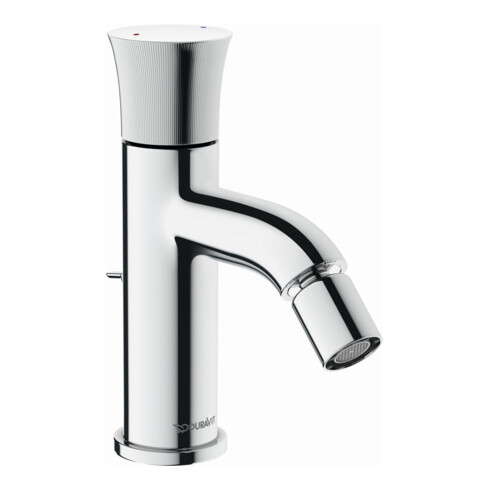 Duravit Bidet-Einhebelmischer White Tulip m Zugst.-Ablaufgarn., Ausl. 111mm, chrom