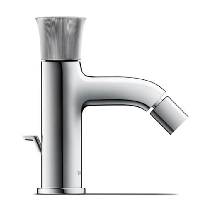 Duravit Bidet-Einhebelmischer White Tulip m Zugst.-Ablaufgarn., Ausl. 111mm, chrom