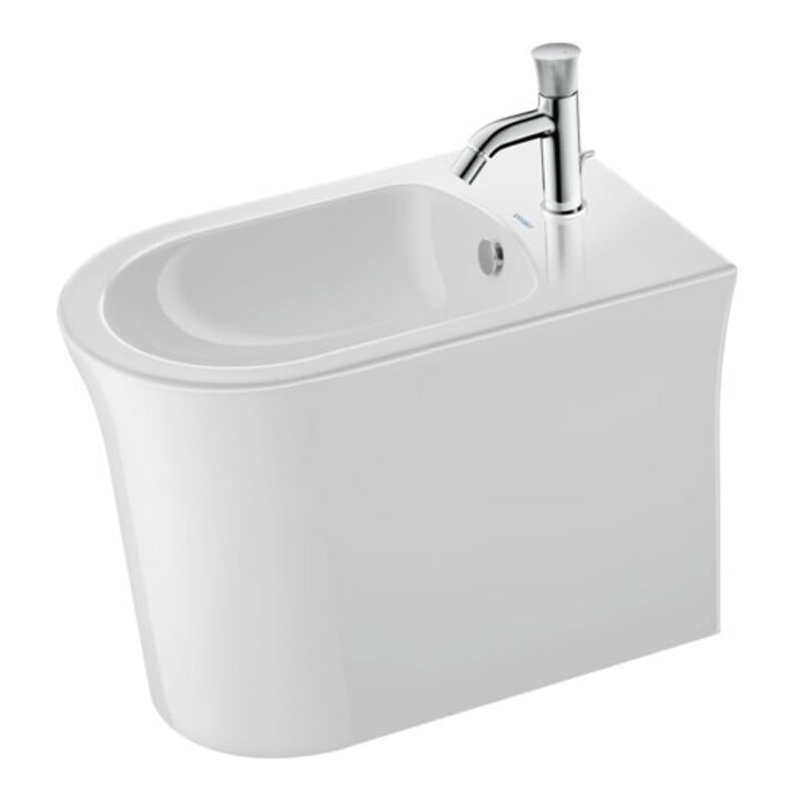 Duravit Bidet-Einhebelmischer White Tulip m Zugst.-Ablaufgarn., Ausl. 111mm, chrom