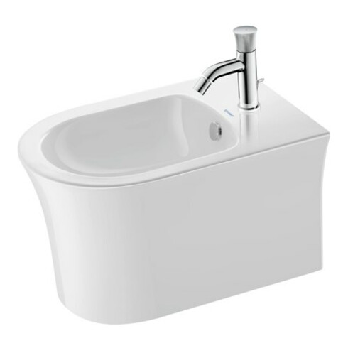 Duravit Bidet-Einhebelmischer White Tulip m Zugst.-Ablaufgarn., Ausl. 111mm, chrom