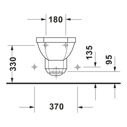 Duravit Bidet mural 1930 36x58,5 cm, avec trop-plein, plan de robinetterie, blanc