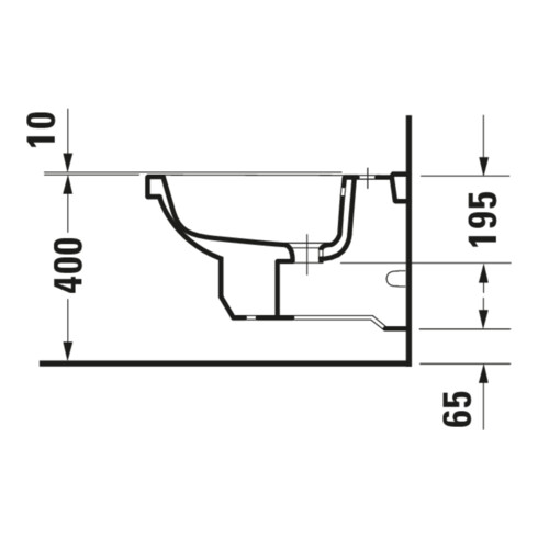 Duravit Bidet mural 1930 36x58,5 cm, avec trop-plein, plan de robinetterie, blanc