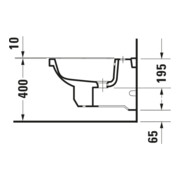 Duravit Bidet mural 1930 36x58,5 cm, avec trop-plein, plan de robinetterie, blanc-5