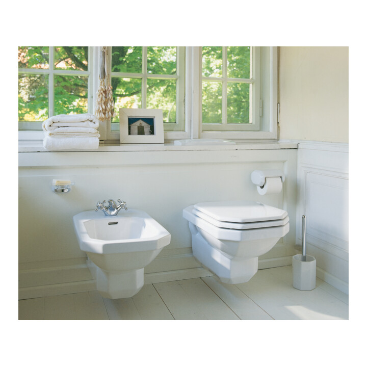 Duravit Bidet mural 1930 36x58,5 cm, avec trop-plein, plan de robinetterie, blanc
