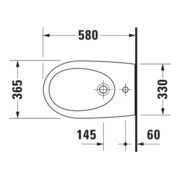 Duravit Bidet mural Architec 36,5x58 cm, avec trop-plein, blanc-4