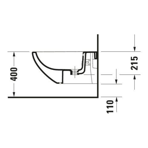 Duravit Bidet mural Architec 36,5x58 cm, avec trop-plein, blanc