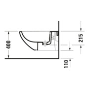 Duravit Bidet mural Architec 36,5x58 cm, avec trop-plein, blanc-5