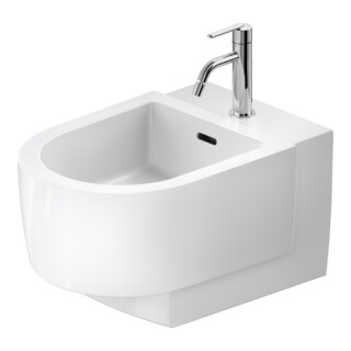 Duravit Bidet mural Balcoon 37x54 cm, avec robinet, sortie supérieure, blanc brillant