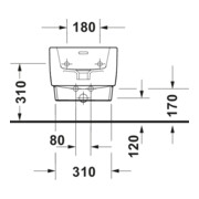 Duravit Bidet mural Balcoon 37x54 cm, avec robinetterie, évacuation supérieure, terre argile mate-5
