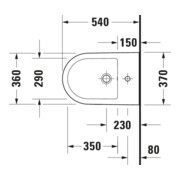 Duravit Bidet mural D-Code 36x54 cm, avec trou robinet, trop-plein, blanc-2