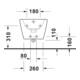 Duravit Bidet mural D-Code 36x54 cm, avec trou robinet, trop-plein, blanc