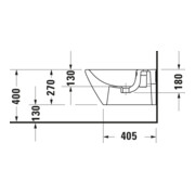 Duravit Bidet mural D-Code 36x54 cm, avec trou robinet, trop-plein, blanc-4