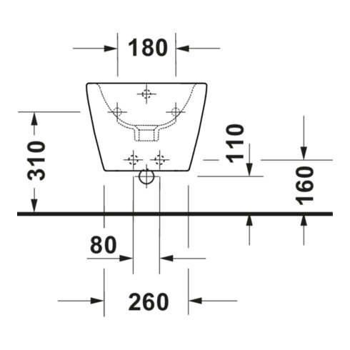 Duravit Bidet mural D-Code 36x54 cm, avec trou robinet, trop-plein, blanc