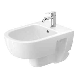 Duravit Bidet mural D-Code 37x54 cm, avec trou de robinet, trop-plein, blanc