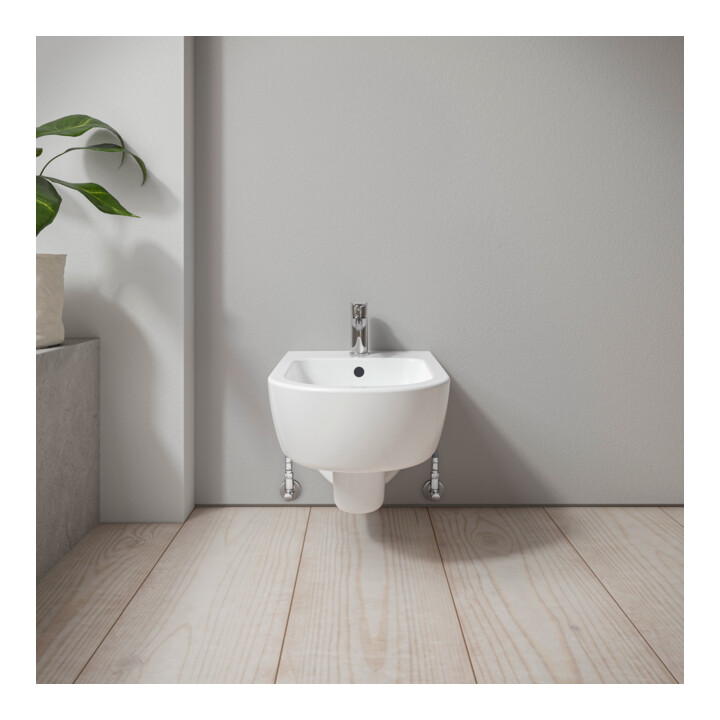 Duravit Bidet mural D-Code 37x54 cm, avec trou de robinet, trop-plein, blanc