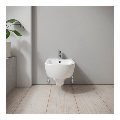 Duravit Bidet mural D-Code 37x54 cm, avec trou de robinet, trop-plein, blanc