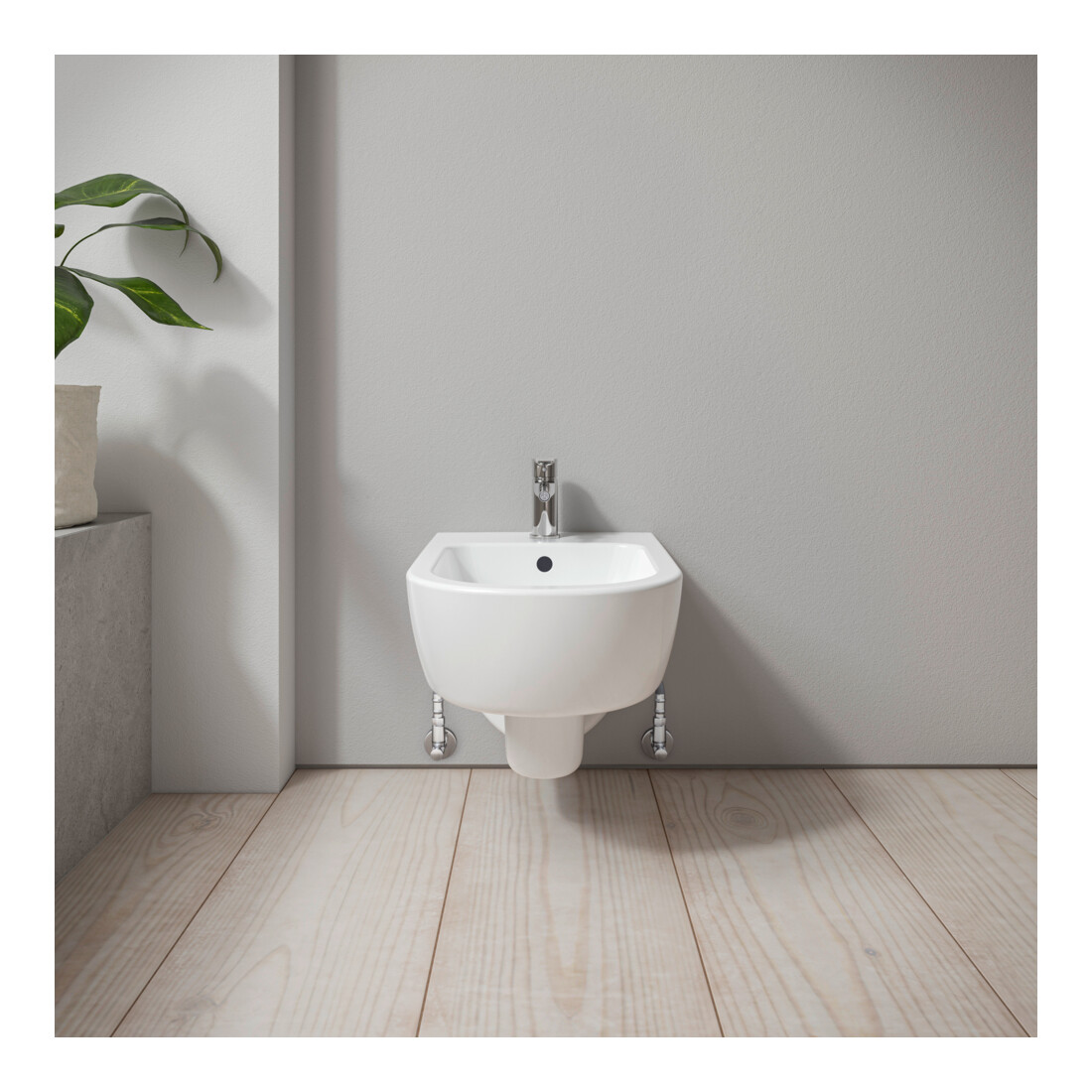 Duravit Bidet mural D-Code 37x54 cm, avec trou de robinet, trop-plein, blanc
