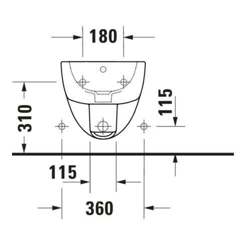 Duravit Bidet mural D-Code 37x54 cm, avec trou de robinet, trop-plein, blanc