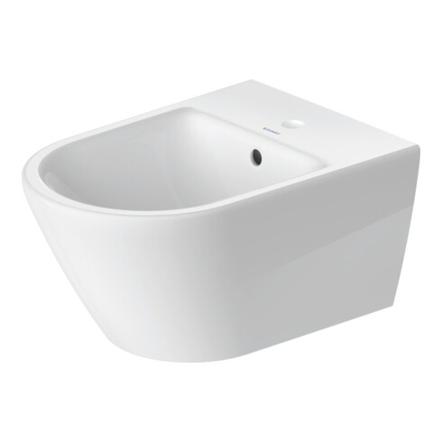 Duravit Bidet mural D-Neo 37x54 cm, avec robinetterie, trop-plein, trou robinet, blanc