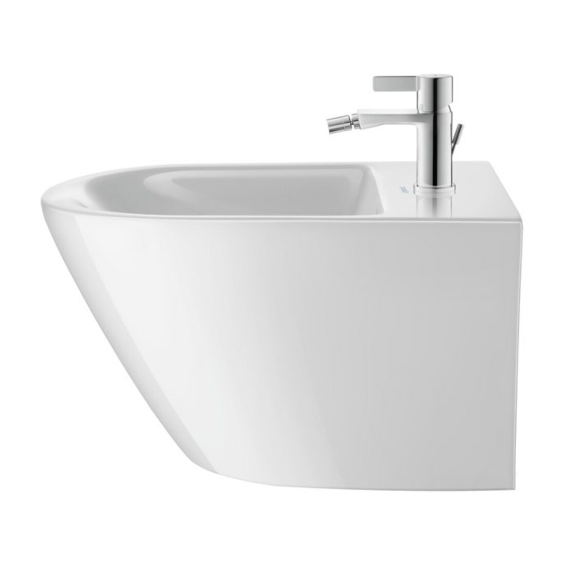 Duravit Bidet mural D-Neo 37x54 cm, avec robinetterie, trop-plein, trou robinet, blanc