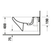 Duravit Bidet mural DuraStyle 37x62 cm, avec trop-plein, trou mitigeur, blanc-4