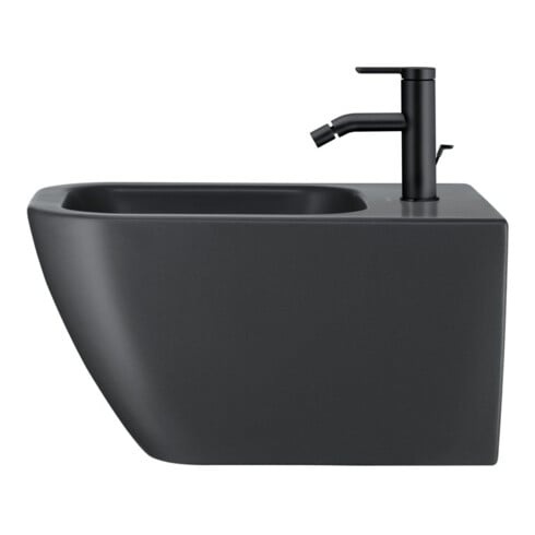 Duravit Bidet mural Happy D.2 35,5x54 cm, avec HL, UL, HLB, anthracite mat WG