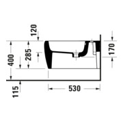 Duravit Bidet mural Qatego 38,5x57 cm, avec trop-plein, trou robinet, blanc brillant-5