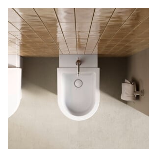 Duravit Bidet sur pied Balcoon 37x57 cm, avec robinetterie, blanc mat soyeux