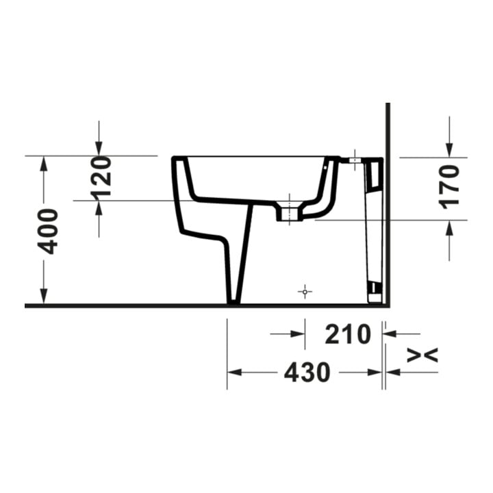 Duravit Bidet sur pied Balcoon 37x57 cm, avec robinetterie, posé, argile terre mat