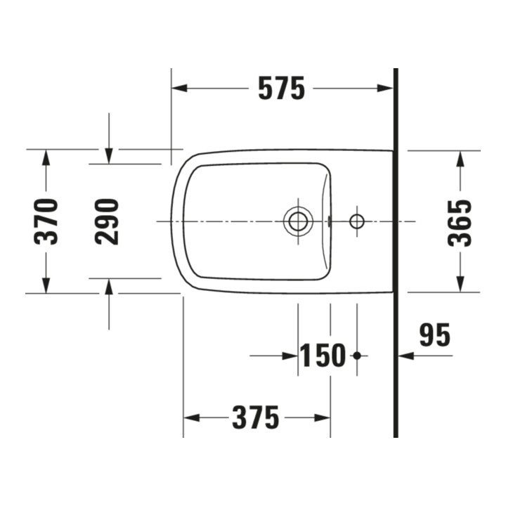 Duravit Bidet sur pied DuraStyle 37x57,5 cm, avec trop-plein, blanc