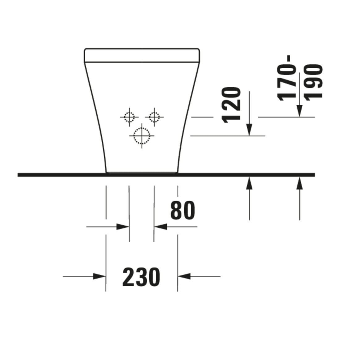 Duravit Bidet sur pied DuraStyle 37x57,5 cm, avec trop-plein, blanc