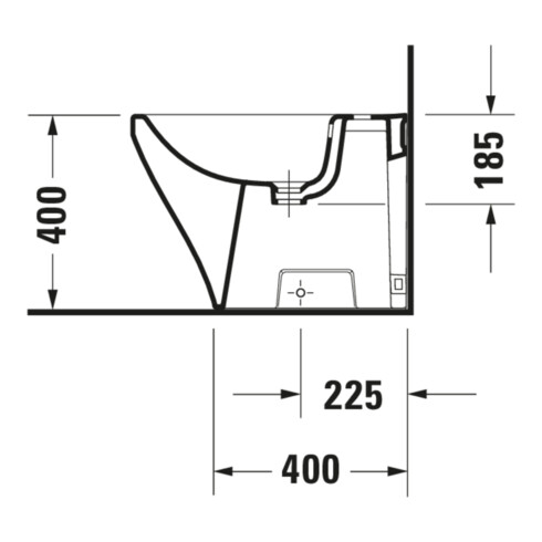 Duravit Bidet sur pied DuraStyle 37x57,5 cm, avec trop-plein, blanc