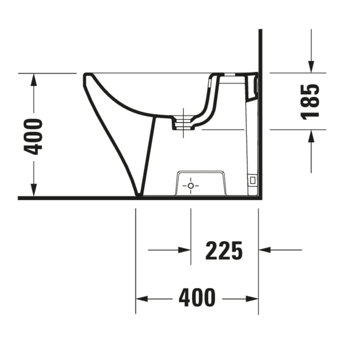 Duravit Bidet sur pied DuraStyle 37x57,5 cm, avec trop-plein, blanc