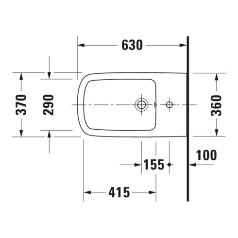 Duravit Bidet sur pied DuraStyle 37x63 cm, avec trop-plein, blanc