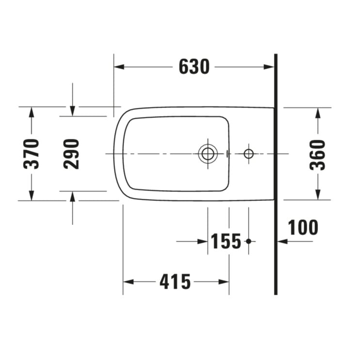 Duravit Bidet sur pied DuraStyle 37x63 cm, avec trop-plein, blanc