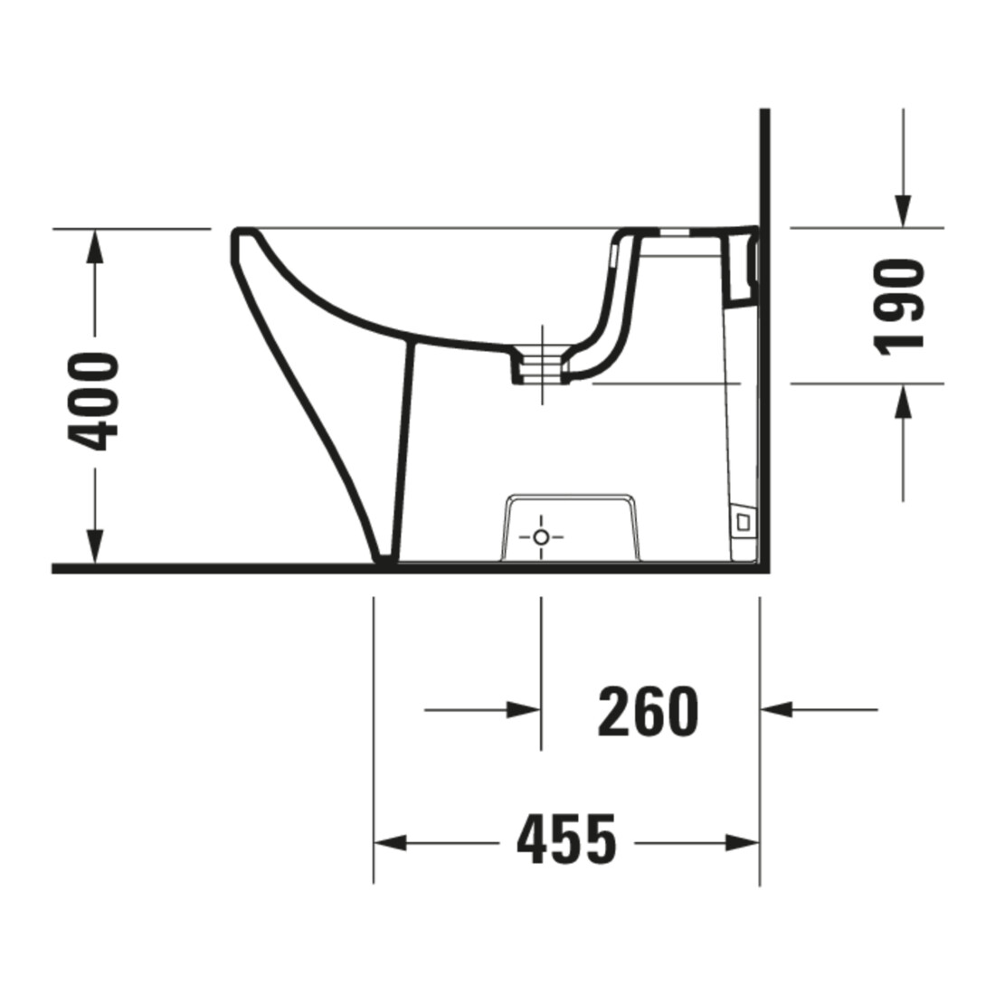 Duravit Bidet sur pied DuraStyle 37x63 cm, avec trop-plein, blanc
